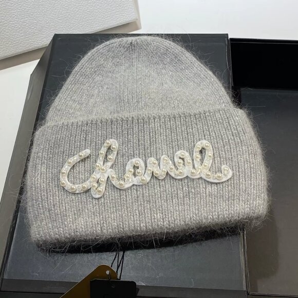 NWT Rabbit Hair Double Folded Edges knit beanie/hat main image 15